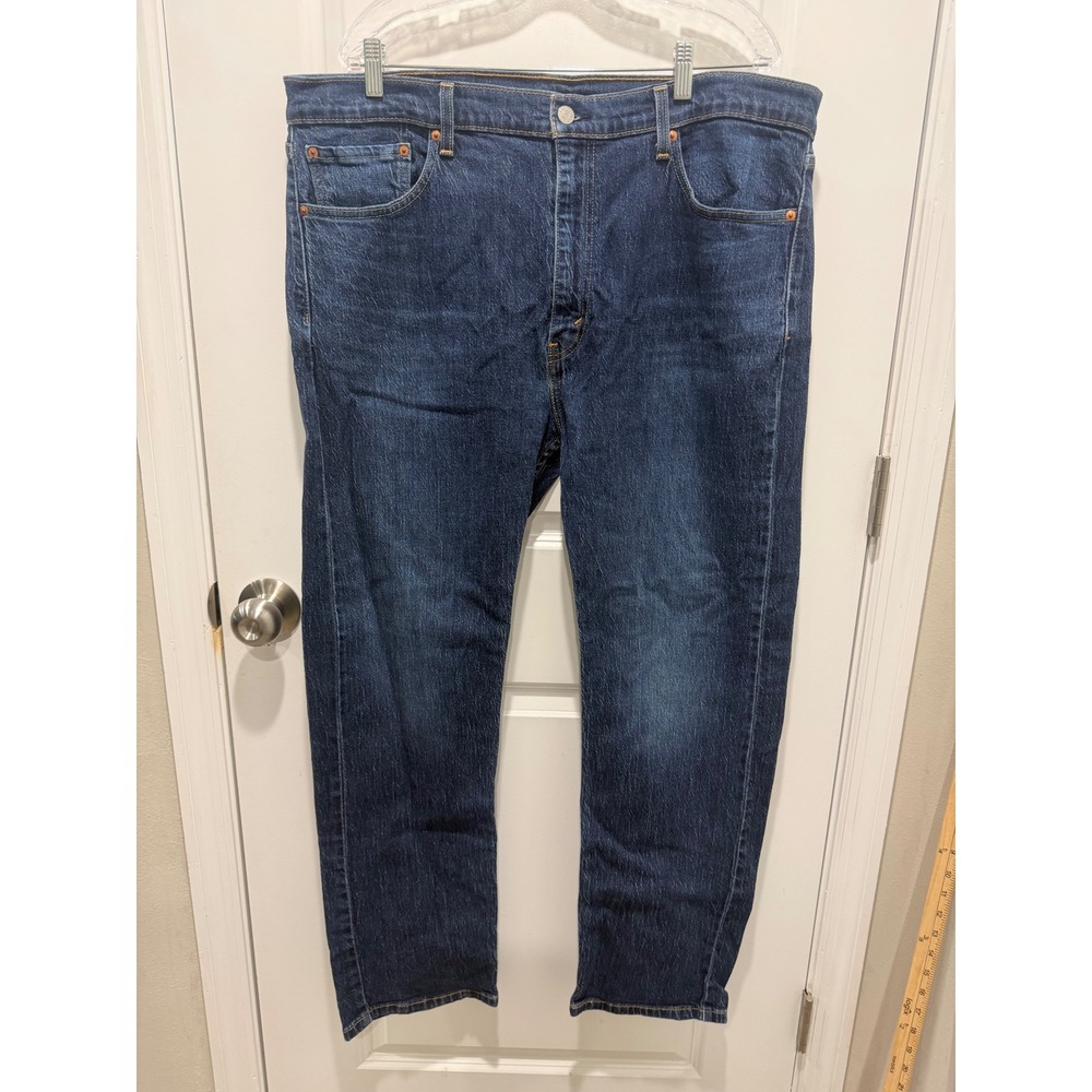 Levi's Mens 505 Regular Fit Dark Wash Straight Leg Jeans 40x32